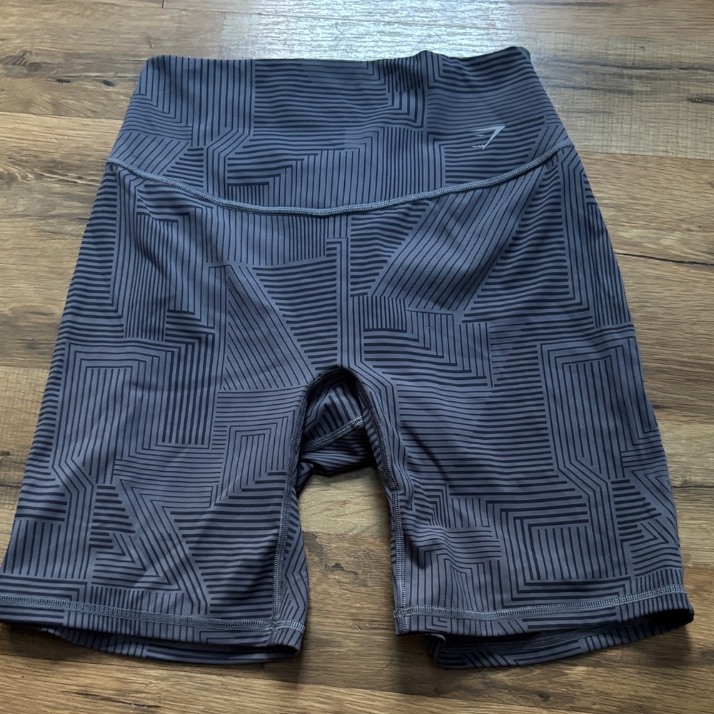 Gymshark Black Geometric Athletic Bike Shorts